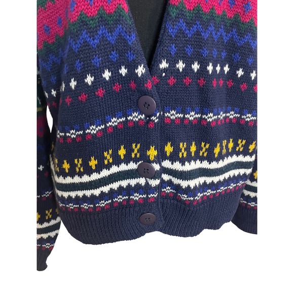 Vintage French Cardigan Ramie and Cotton Sweater by Paris International Size Med - Picture 2 of 7